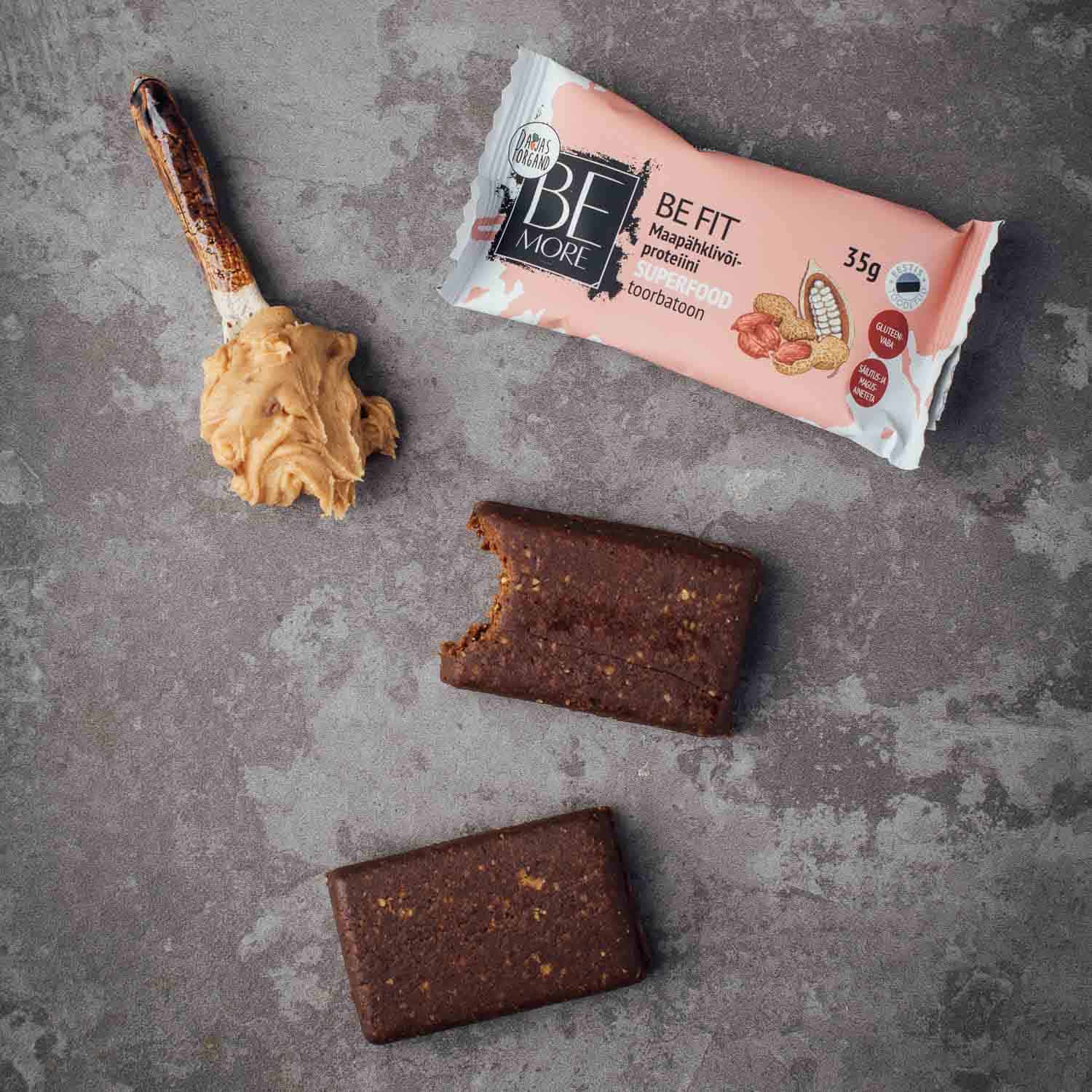 Be Fit maapähklivõi-proteiini toorbatoon - 16tk